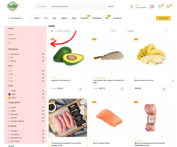 prestashop faceted search module in category page