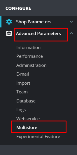 multistores in advanced parameters