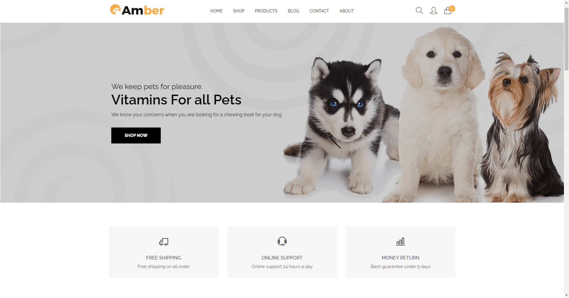 Amber - Pet Care Shopify Theme