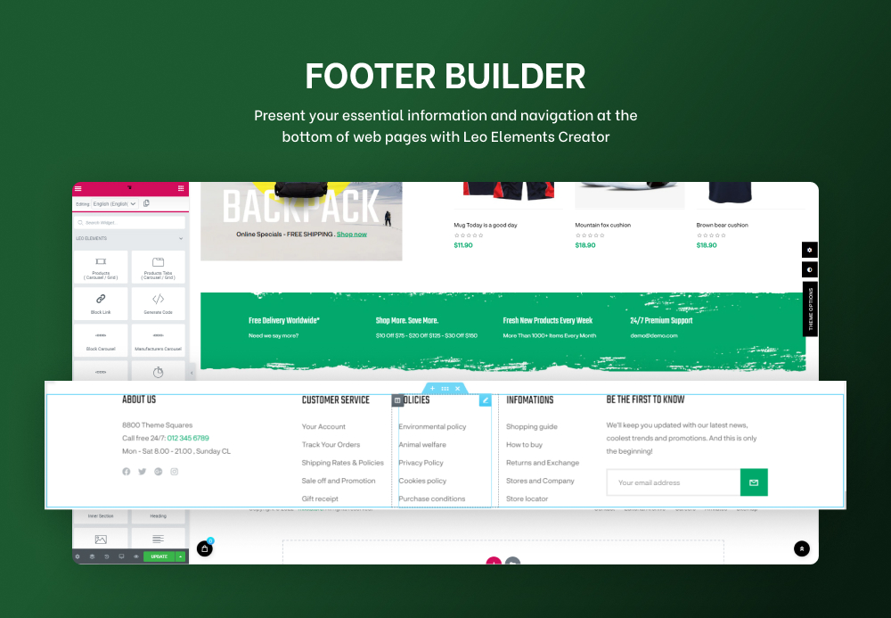 Footer Builder Leo Elements Creator