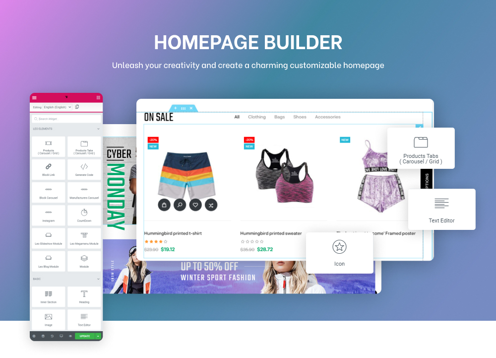 Homepage Builder Leo Elements Creator