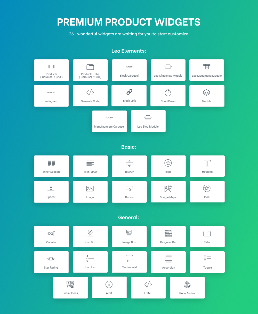 36+ Widgets Leo Elements Creator