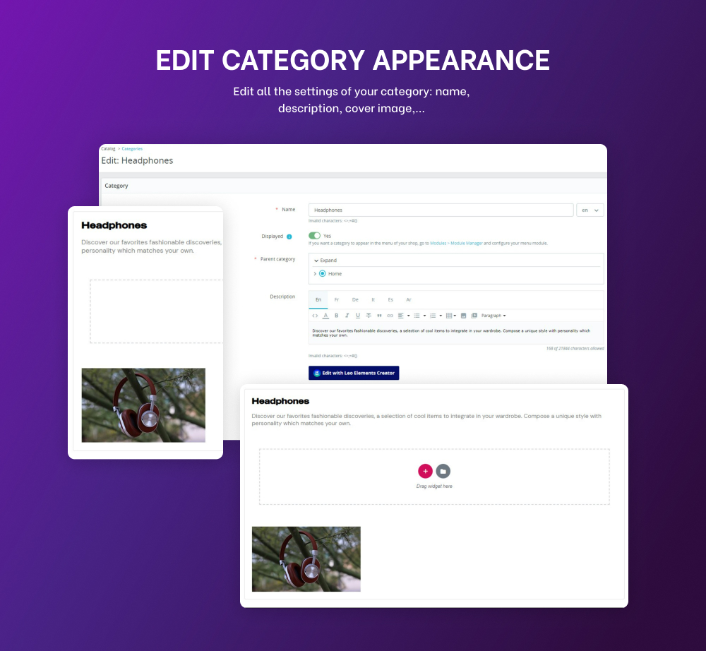 Edit Category Appearance Leo Elements Creator