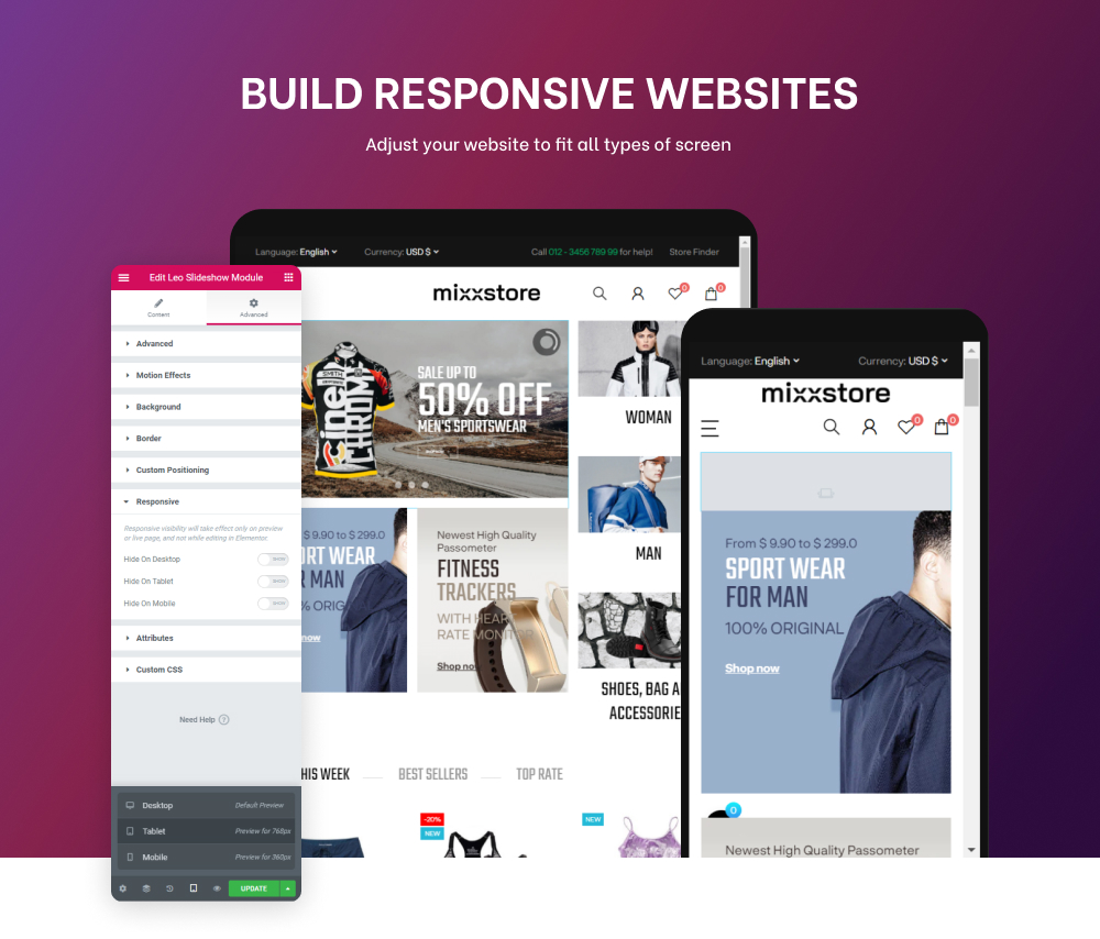 Build Responsive Website Leo Elements Creator
