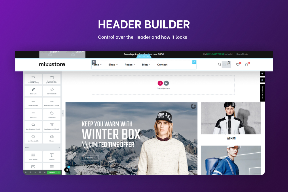 Header Builder Leo Elements Creator